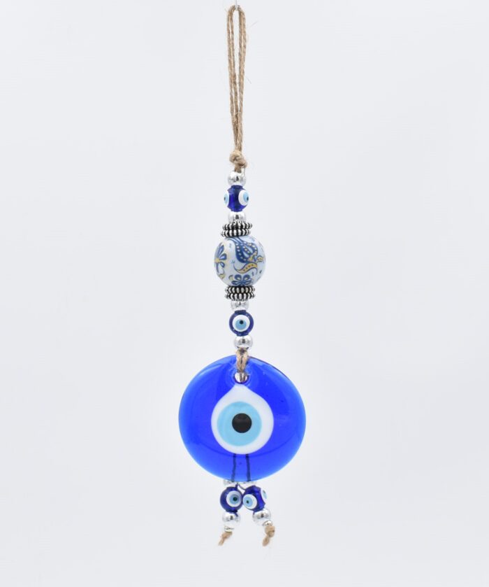 Μάτι Γούρι Κρεμαστό με Λευκή Κεραμική Μπίλια - Image 2