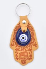 Μπρελόκ  Δερμάτινο Χέρι Φατμά με Μάτι & Ακρόπολη – Greece - Image 6