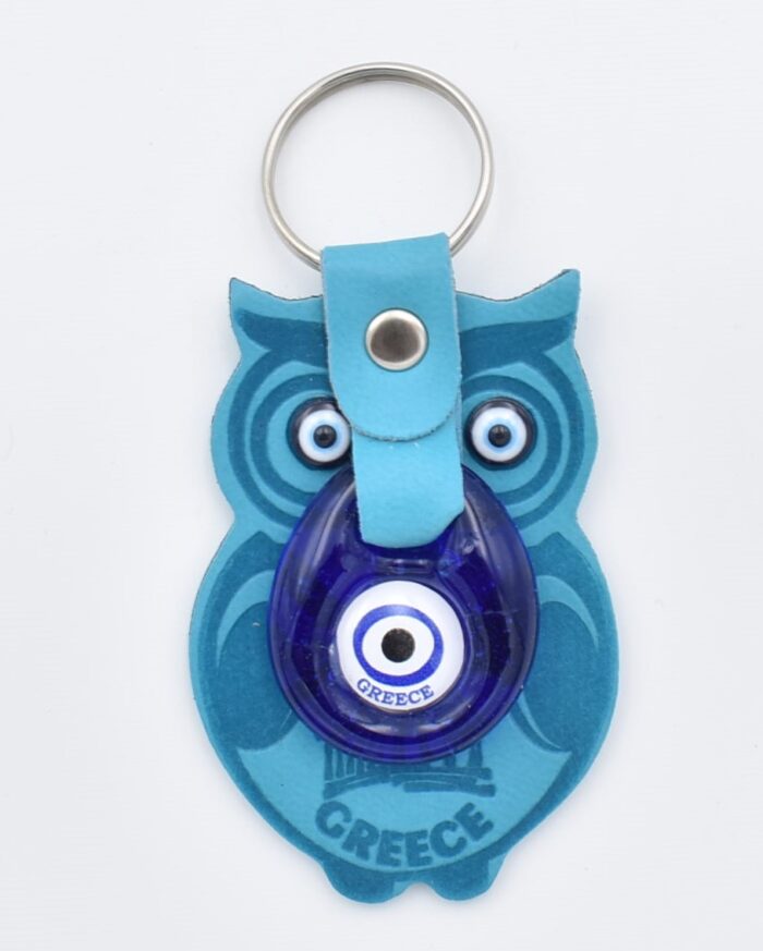 Μπρελόκ  Δερμάτινο Κουκουβάγια  με Μάτι & Ακρόπολη – Greece - Image 6