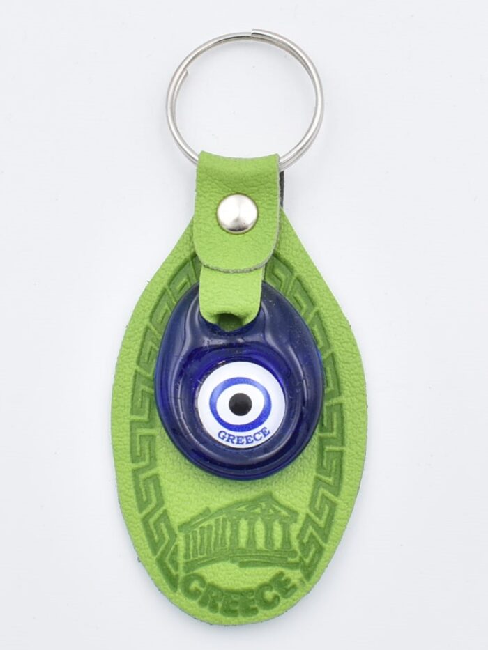Μπρελόκ  Δερμάτινο Μαίανδρο με Μάτι & Ακρόπολη – Greece - Image 6