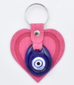 Μπρελόκ  Δερμάτινο Καρδιά με Μάτι & Ακρόπολη – Greece - Image 6