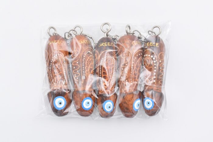 Μπρελόκ Ξύλινος Φαλλός Με Σκαλιστό Σχέδιο & Μάτι - Image 3