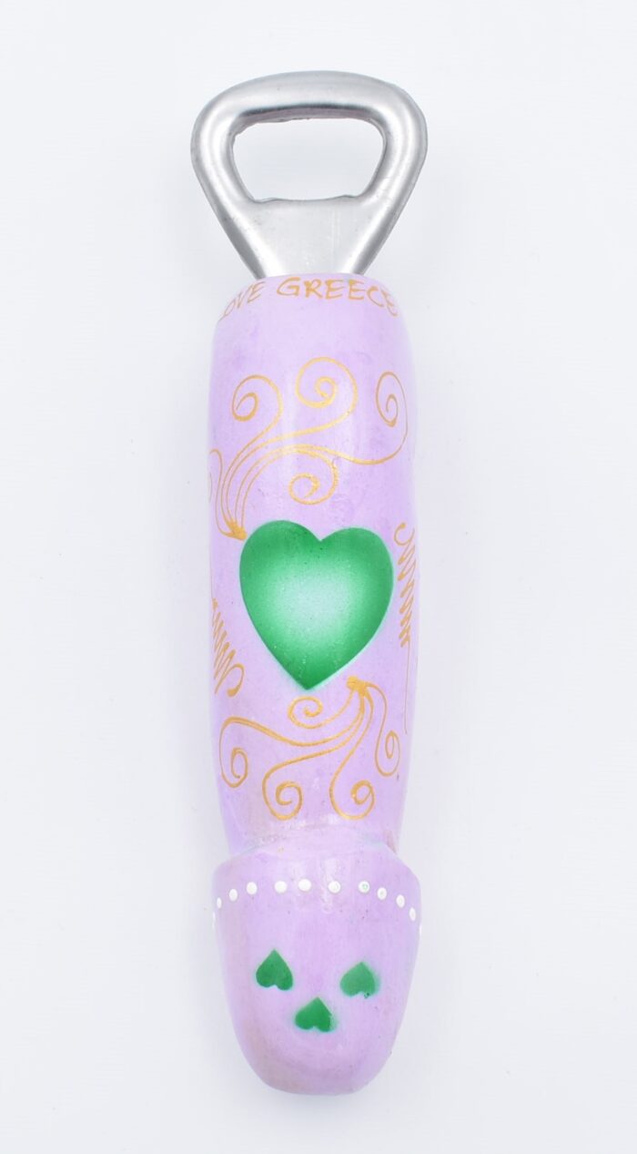 Ξύλινος Φαλλός Ανοιχτήρι με Καρδιά & Λουλούδι - Image 6