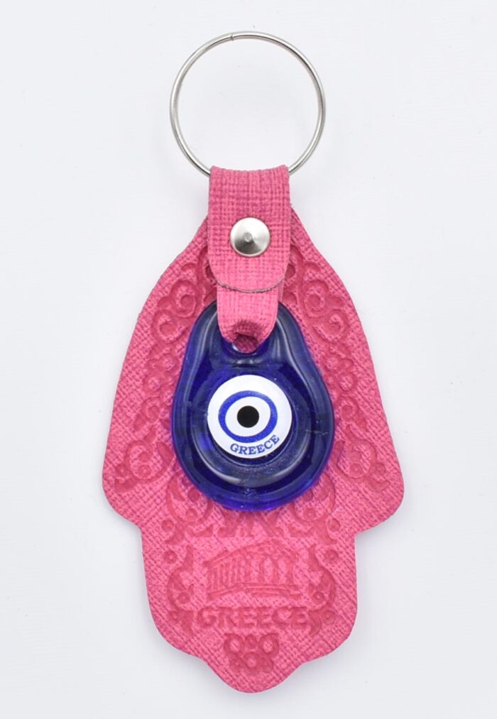 Μπρελόκ  Δερμάτινο Χέρι Φατμά με Μάτι & Ακρόπολη – Greece - Image 7