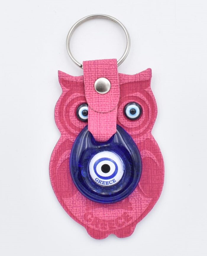 Μπρελόκ  Δερμάτινο Κουκουβάγια  με Μάτι & Ακρόπολη – Greece - Image 7