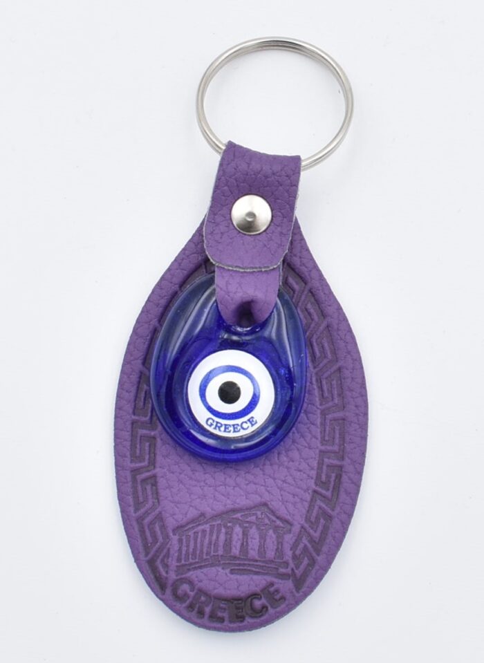 Μπρελόκ  Δερμάτινο Μαίανδρο με Μάτι & Ακρόπολη – Greece - Image 7