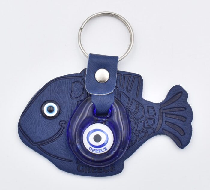 Μπρελόκ  Δερμάτινο Ψάρι με Μάτι & Ακρόπολη – Greece - Image 7