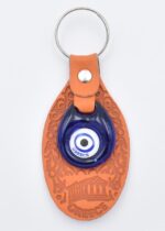 Μπρελόκ  Δερμάτινο Ανάγλυφο Μοτίβο Σπείρα με Μάτι & Ακρόπολη – Greece - Image 7