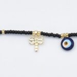 Βραχιόλι  Χάντρα με  Πεταλούδα   & Μάτι