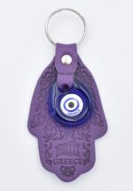 Μπρελόκ  Δερμάτινο Χέρι Φατμά με Μάτι & Ακρόπολη – Greece - Image 8