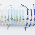 Βραχιόλι Μακραμέ με Μάτι και Χάντρες