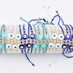 Βραχιόλι Σκοινάκι με  Μάτι και Χάντρες