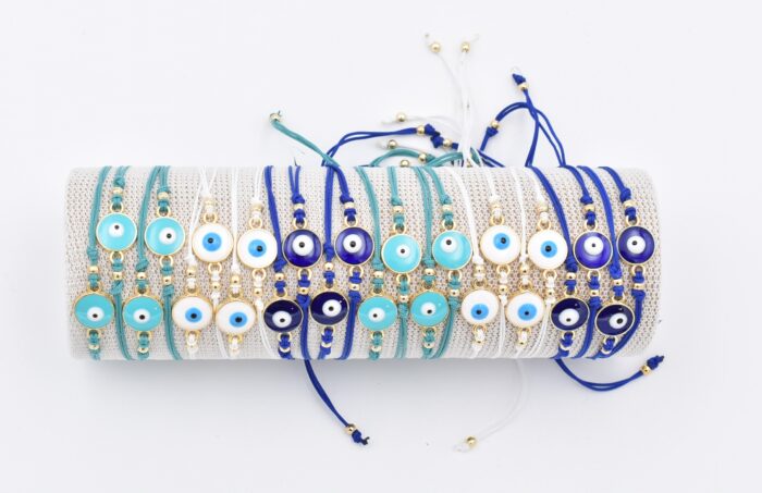 Βραχιόλι Σκοινάκι με  Μάτι και Χάντρες - Image 2