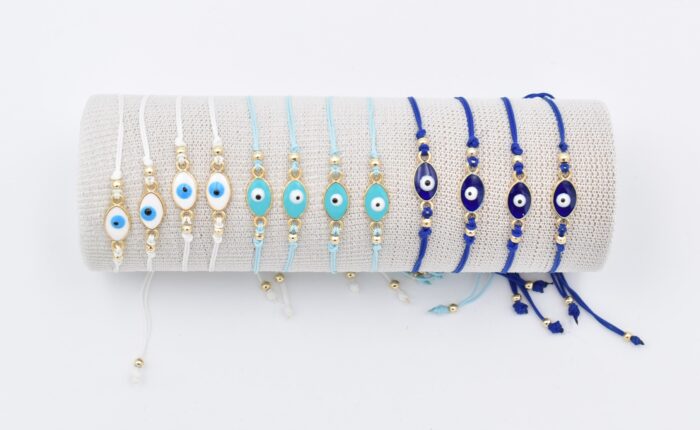 Βραχιόλι Σκοινάκι με  Μάτι και Χάντρες - Image 2