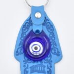 Μπρελόκ  Δερμάτινο Χέρι Φατμά με Μάτι & Ακρόπολη – Greece