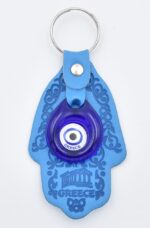 Μπρελόκ  Δερμάτινο Χέρι Φατμά με Μάτι & Ακρόπολη – Greece