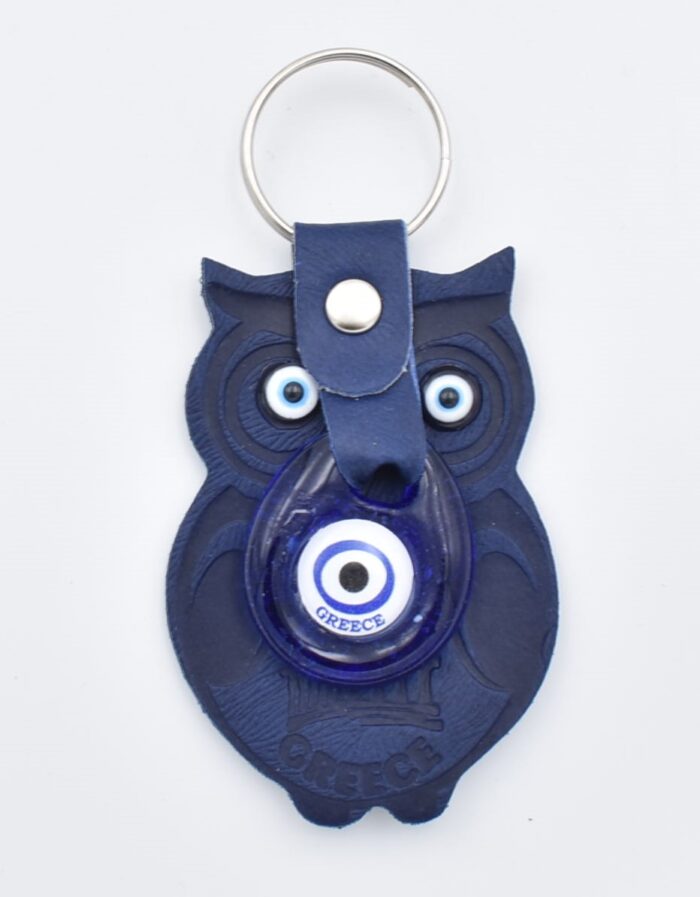 Μπρελόκ  Δερμάτινο Κουκουβάγια  με Μάτι & Ακρόπολη – Greece - Image 9