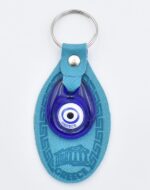 Μπρελόκ  Δερμάτινο Μαίανδρο με Μάτι & Ακρόπολη – Greece