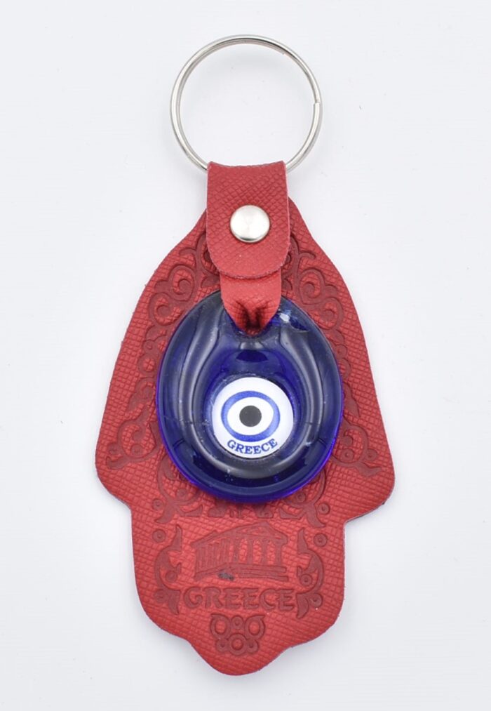 Μπρελόκ  Δερμάτινο Χέρι Φατμά με Μάτι & Ακρόπολη – Greece - Image 10