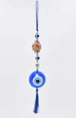 Μάτι Γούρι Κρεμαστό με Πορτοκαλί  Κεραμική Μπίλια - Image 2