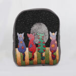 Τσάντα Πλάτης Υφαντή με Γάτες