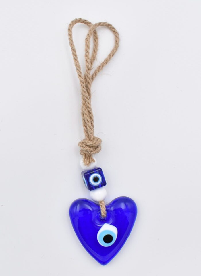 Κρεμαστό Γυάλινο Μπλε  Καρδιά - Image 2