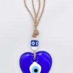 Κρεμαστό Γυάλινο Μπλε  Καρδιά