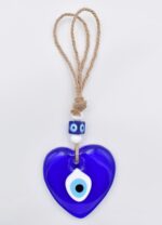 Κρεμαστό Γυάλινο Μπλε  Καρδιά