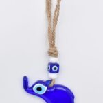 Κρεμαστό Γυάλινο Μπλε Ελέφαντας