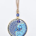 Κρεμαστό Γυάλινο Μάτι  με Χρυσή Ρίγα