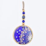 Κρεμαστό Γυάλινο Μάτι  με Χρυσή Ρίγα