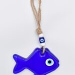 Κρεμαστό Γυάλινο Μπλε Ψάρι