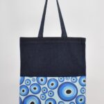 Τσάντα Ώμου Τζιν με Σχέδιο Μάτι