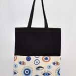 Τσάντα Ώμου Τζιν με Σχέδιο Μάτι