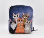 Τσάντα Πλάτης Υφαντή με Γάτες