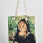 Τσάντα Ώμου Τυπωμένη Γάτα