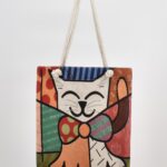 Τσάντα Ώμου Υφαντή Γάτα