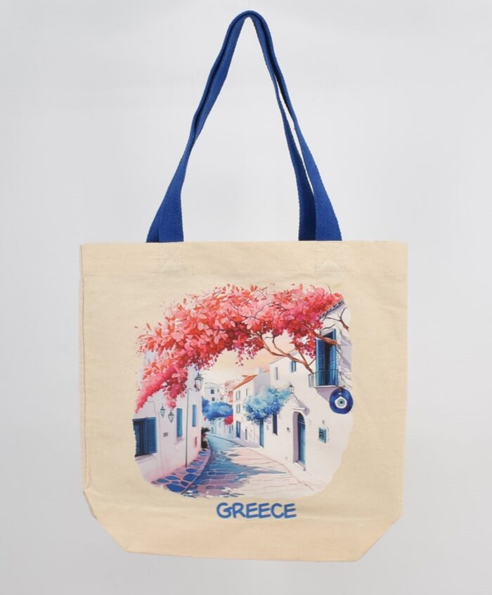 Τσάντα Ώμου Καμβάς Τοπίο - Ελληνικό Νησί - Image 2