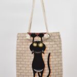 Τσάντα Ώμου Υφαντή Γάτα