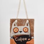 Τσάντα Ώμου Υφαντή Γάτα