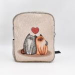 Τσάντα Πλάτης Υφαντή με Γάτες