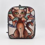 Τσάντα Πλάτης Υφαντή με Γάτα