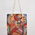 Τσάντα Ώμου Υφαντή Γάτα