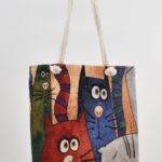 Τσάντα Ώμου Υφαντή Γάτα