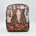 Τσάντα Πλάτης Υφαντή με Γάτες