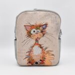 Τσάντα Πλάτης Υφαντή με Γάτα