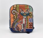 Τσάντα Πλάτης Υφαντή με Γάτα