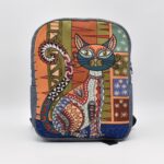 Τσάντα Πλάτης Υφαντή με Γάτα