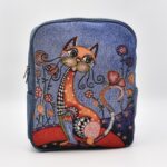 Τσάντα Πλάτης Υφαντή με Γάτα