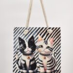 Τσάντα Ώμου Τυπωμένη Γάτα